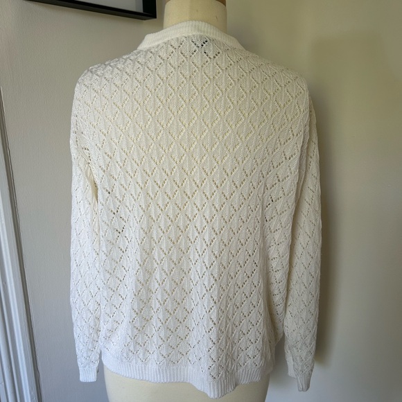 *TRADED* Vintage Delicate White Knit Cardigan - Picture 2 of 5